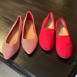 Flats BUNDLE- Red and Striped Flats!